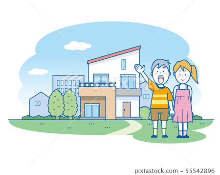 Home and children - Stock Illustration [55542896] - PIXTA