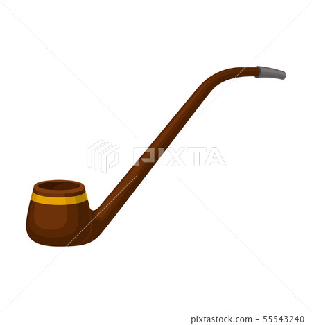 Smoking pipe with a small cup and a long mouthpiece. Vector illustration on white background. Smoking pipe with a small cup and a long mouthpiece. Vector illustration on white background. 55543240