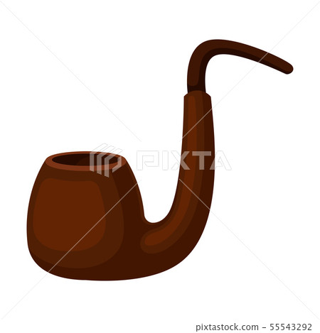 Dark brown smoking pipe. Vector illustration on white background. Dark brown smoking pipe. Vector illustration on white background. 55543292
