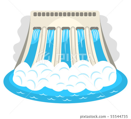 Hydroelectric station icon. Hydroelectric station icon. 55544735
