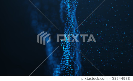 Abstract background of shining particles, digital wave, sparkling blue particles. Beautiful blue Abstract background of shining particles, digital wave, sparkling blue particles. Beautiful blue 55544988