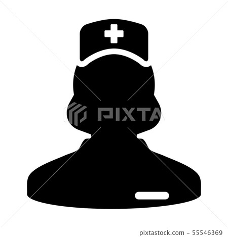 Medical icon vector female person profile avatar Medical icon vector female person profile avatar 55546369