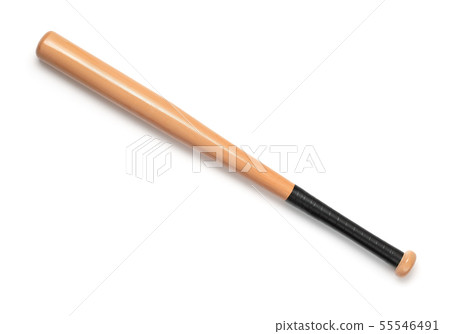 Top view of wooden baseball bat Top view of wooden baseball bat 55546491