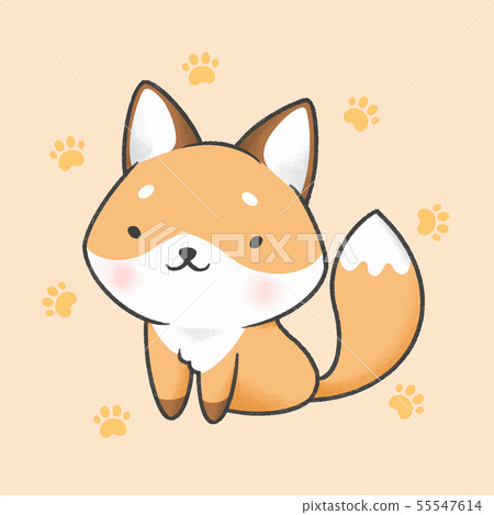 Fox cartoon hand drawn style 55547614