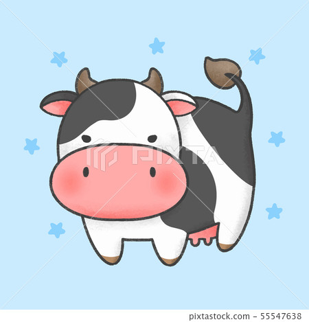 Cow cartoon hand drawn style Cow cartoon hand drawn style 55547638