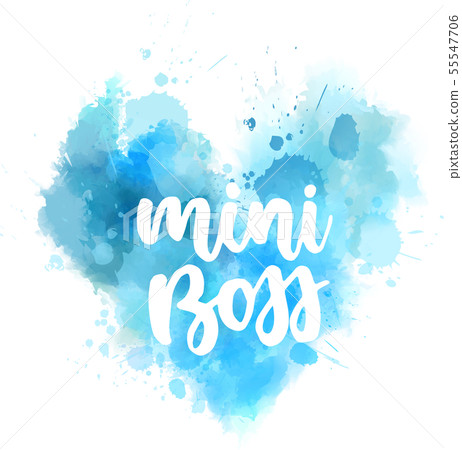 Mini boss handwritten lettering on watercolor   55547706  pixta Mini boss handwritten lettering on watercolor   55547706  pixta