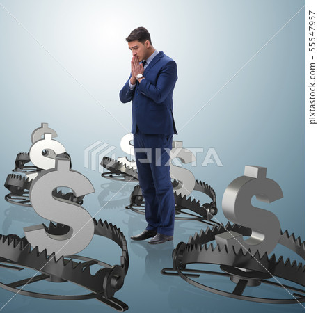 Businessman being trapped by dollar 55547957