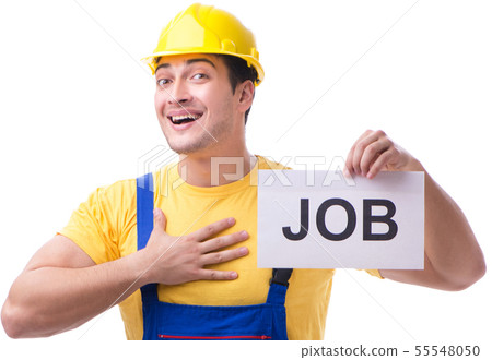 Repairman in recruitment concept isolated on white background 55548050