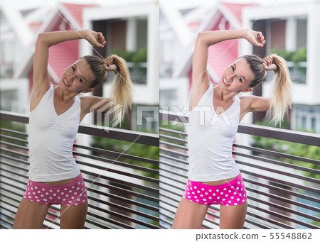 Befor and after retouching collage Befor and after retouching collage 55548862