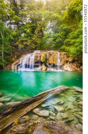 Beautiful waterfall at Erawan national park, Beautiful waterfall at Erawan national park, 55548972