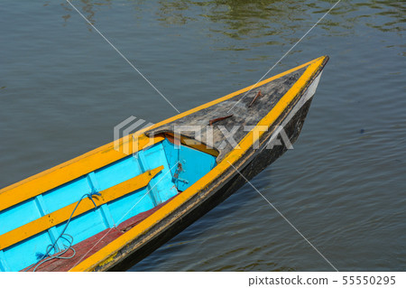 Wooden boat on Inle Lake, Myanmar Wooden boat on Inle Lake, Myanmar 55550295