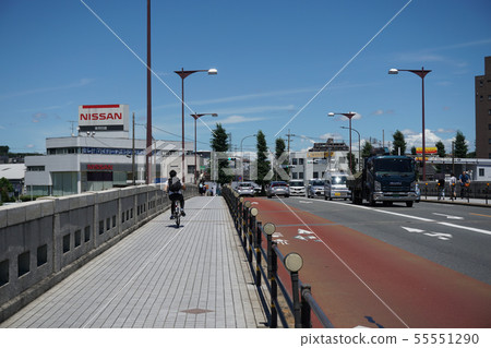 在Asakawa的Owada橋樑在八王子市，東京 55551290