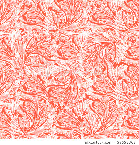 Living coral winter frozen glass seamless pattern. Living coral winter frozen glass seamless pattern. 55552365