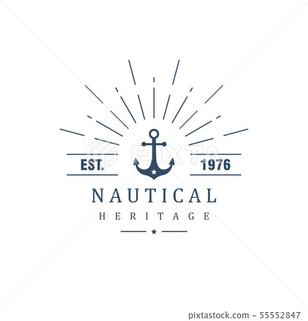 vintage label with an anchor 55552847
