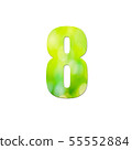 Green natural in number 8 on white background. 55552884