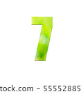 Green natural in number 7 on white background. 55552885