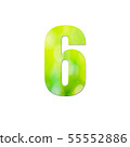 Green natural in number 6 on white background. 55552886