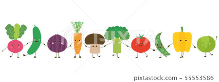Vegetables that hold hands-Character 55553586