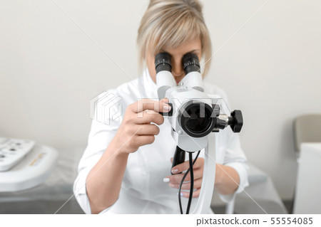 Young female professional gynecologist in the 55554085