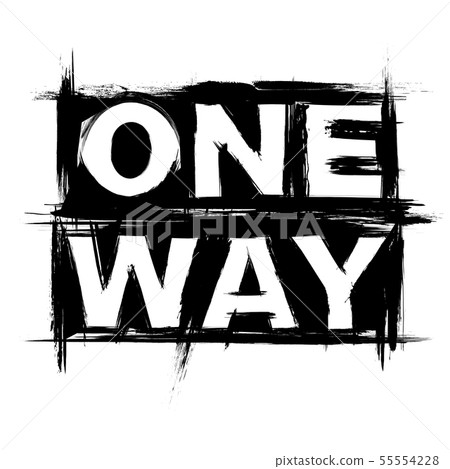 One way black grunge text One way black grunge text 55554228
