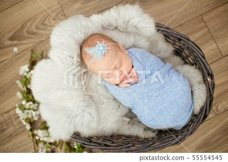 blue blanket basket