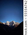 Thamserku mountain night view in the light of the rising Moon. 55554742