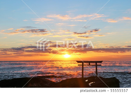 Ibaraki Prefecture Oarai Mae Shrine and Asahi Ibaraki Prefecture Oarai Mae Shrine and Asahi 55555557