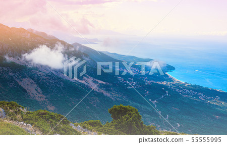View from Llogara pass in Llogara National Park in Albania 55555995