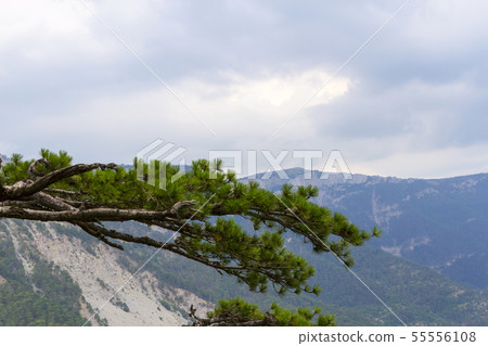 view of the hilly terrain in the south in clear 55556108