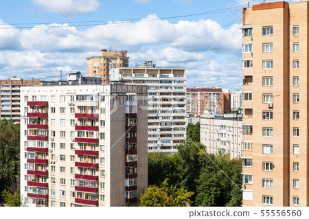 residential district in city in sunny summer day residential district in city in sunny summer day 55556560