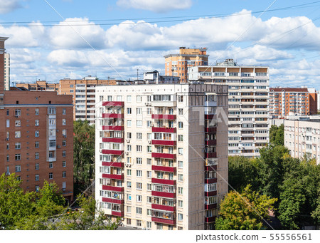 concrete-paneled house in residential district 55556561