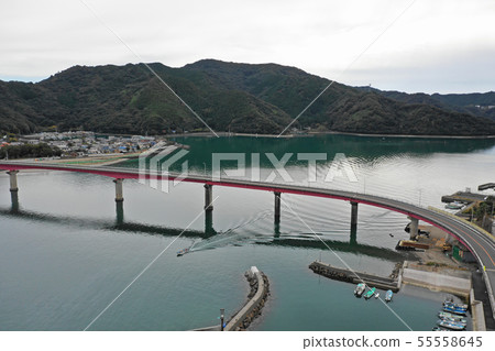 Aerial view over Usa Bridge Aerial view over Usa Bridge 55558645
