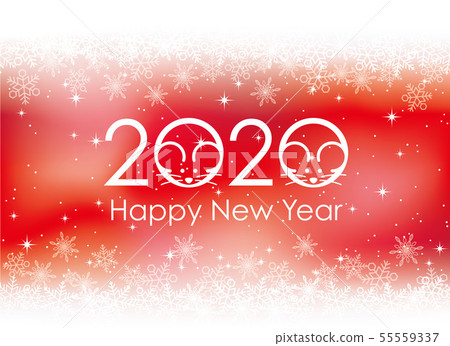 2020年的新年卡片模板 2020年的新年卡片模板 55559337