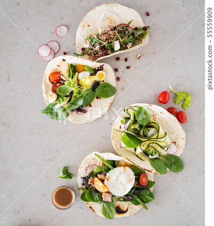 Different Kinds Salad Pitas Different Kinds Salad Pitas 55559909