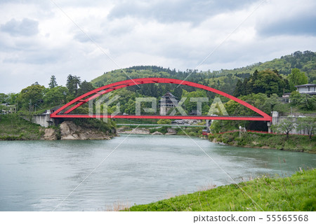 福島縣Yanaizu鎮Tadami河上的Zikikyoji大橋 55565568