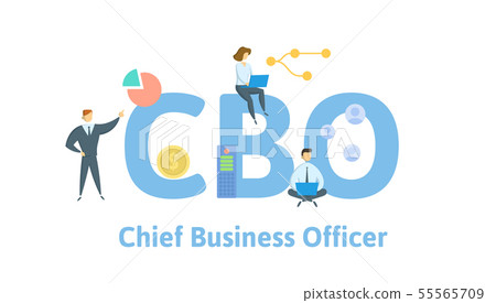 CBO, Chief Business Officer. Concept with people, letters and icons. Flat vector illustration 55565709