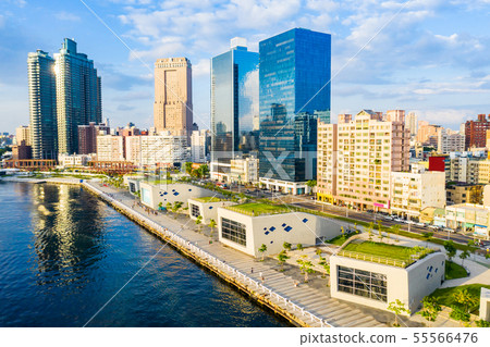 高雄港城市景觀Kaohsiung, Taiwan, Kaohsiung Port, Cityscap 55566476
