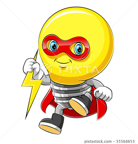 Mascot cartoon character cheerful bulb superhero i Mascot cartoon character cheerful bulb superhero i 55568653