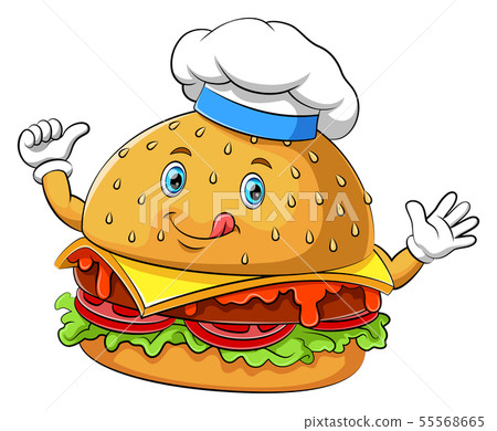 Funny Hamburger Cartoon Character Stock Illustration