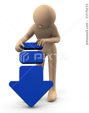 Abstract 3DCG illustration showing a decline Abstract 3DCG illustration showing a decline 55570233