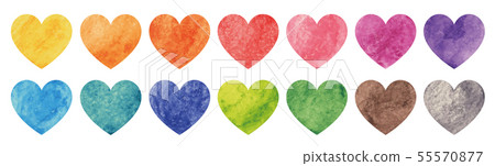 Heart watercolor material Heart watercolor material 55570877