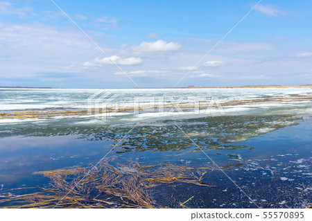 first ice snow lake winter landscape 55570895