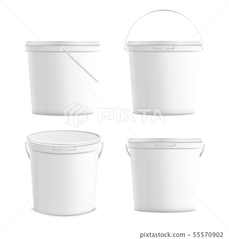 blank plastic buckets