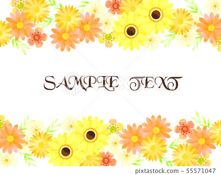 Yellow flower frame 55571047