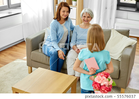 grandmother, mother and daughter with flowers grandmother, mother and daughter with flowers 55576037