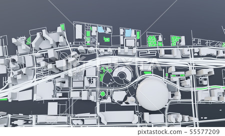 3D futuristic city architecture 3D futuristic city architecture 55577209