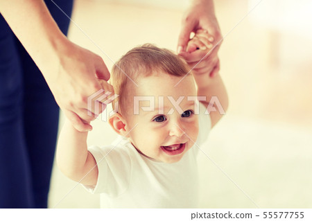 happy baby learning to walk with mother help happy baby learning to walk with mother help 55577755