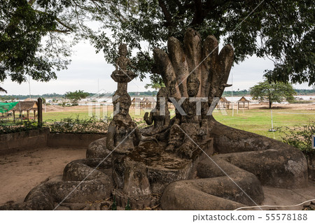 Buddha statues in the buddha park in Vientiane, Buddha statues in the buddha park in Vientiane, 55578188