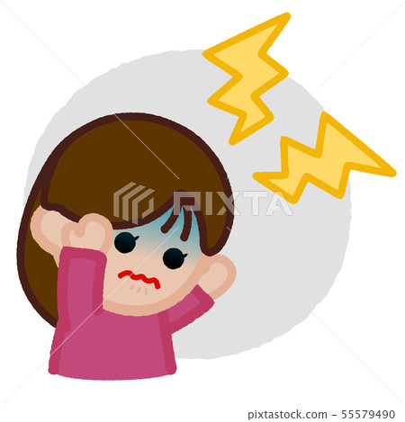 Body symptoms headache woman 55579490