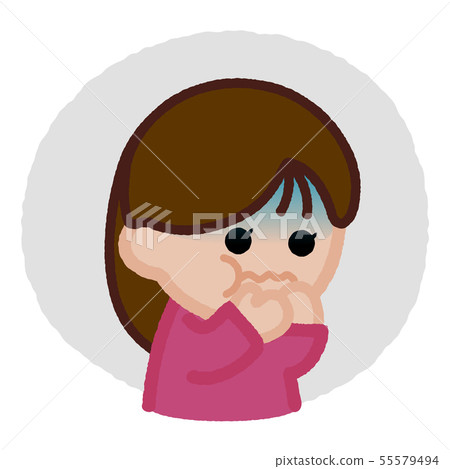 Body symptoms nausea woman 55579494